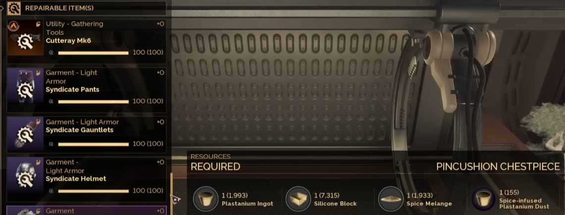 dune awakening repairing items